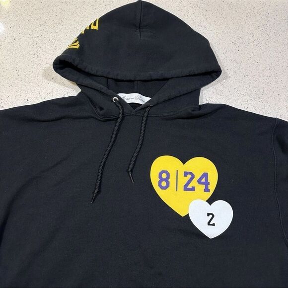 Kobe Bryant Gigi Lakers Hoodie 8 24 × 2 Black Sloan & Bennett Tribute Mamba Sz S - Picture 3 of 9
